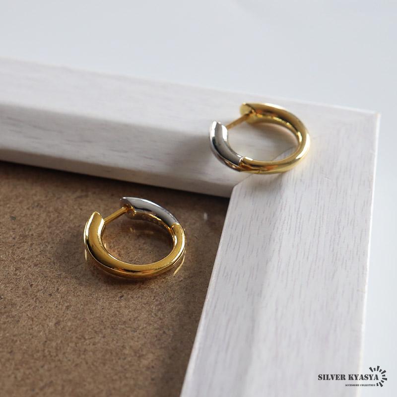 複数買いで最大30％OFFクーポン／シルバー925 フープピアス コンビ