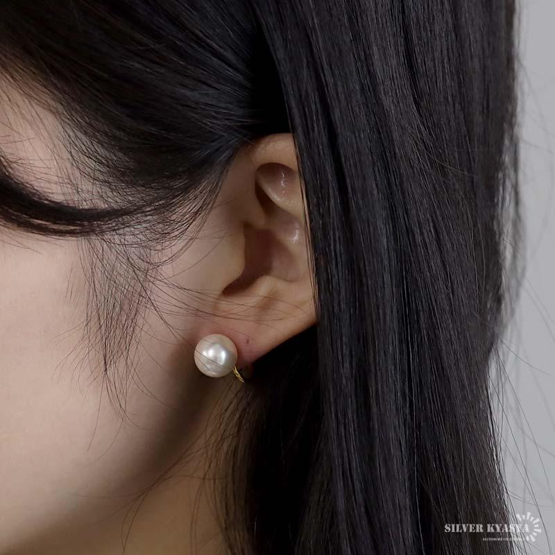 複数買いで最大30％OFFクーポン／パールイヤリング 10mm 一粒ピアス