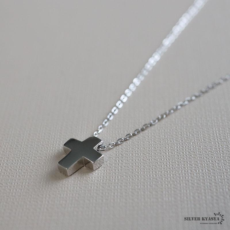 クロスネックレス シルバー シンプル クロスネックレス シルバー ワンポイント メンズネックレス