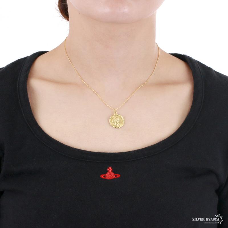 エリザベス コインネックレス シルバー925 18KG ゴールド あずき