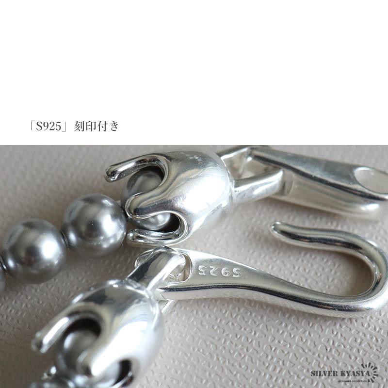 シルバー925 パールネックレス グレー スワロフスキーパールネックレス