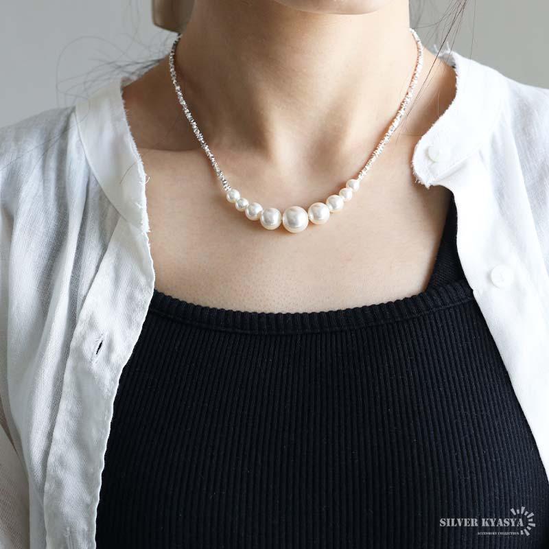 2個で10％OFF 3個で20％OFFクーポン／シルバー925 パールネックレス