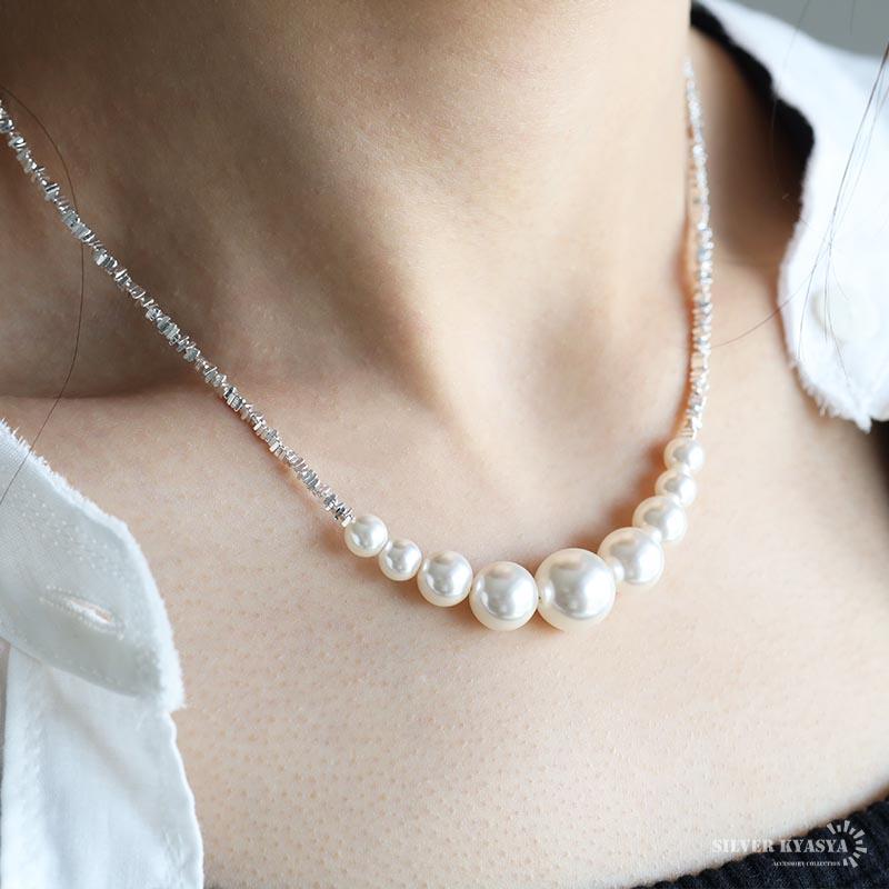 2個で10％OFF 3個で20％OFFクーポン／シルバー925 パールネックレス