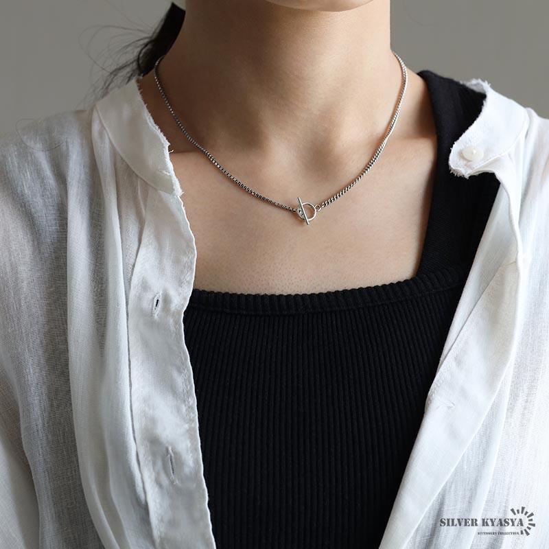 複数買いで最大300円OFFクーポン／シルバー925 マンテルネックレス 2連