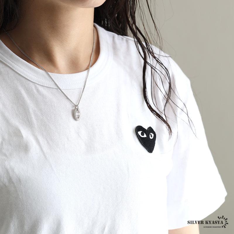 シルバー925 小ぶり アンカーネックレス キラキラ シルバー パヴェ