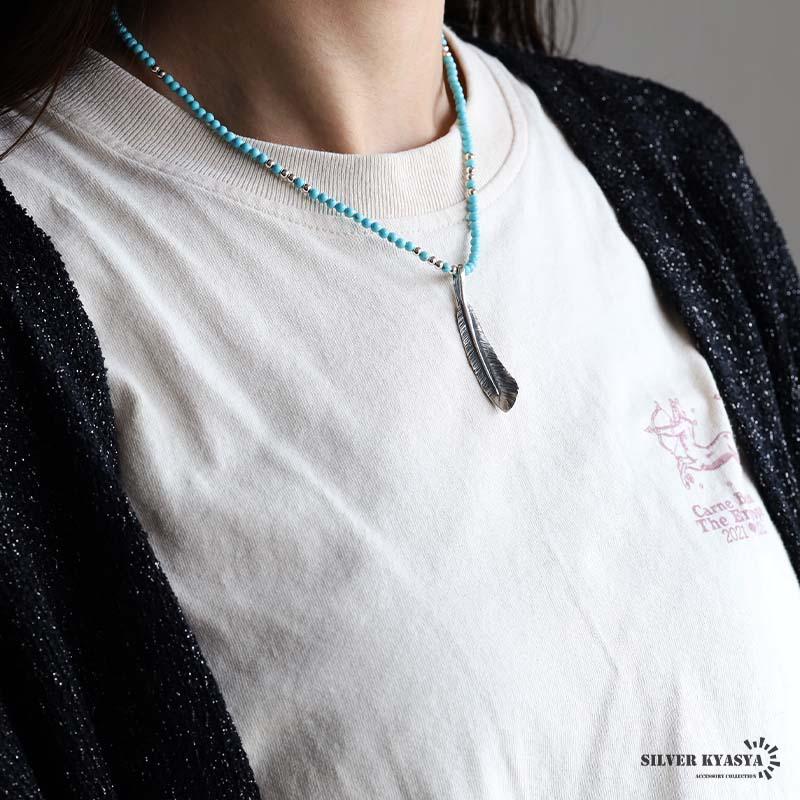 クーポンで10％OFF シルバー925 フェザーネックレス ターコイズ