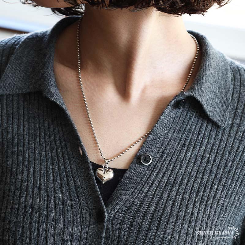 シルバー925 ハートネックレス ペンダント シルバーネックレス メタル