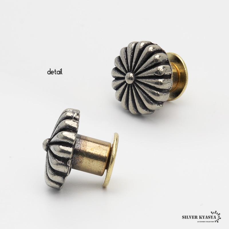 菊 コンチョ ネジ式 菊紋 紋章 財布 ウォレット 飾りボタン