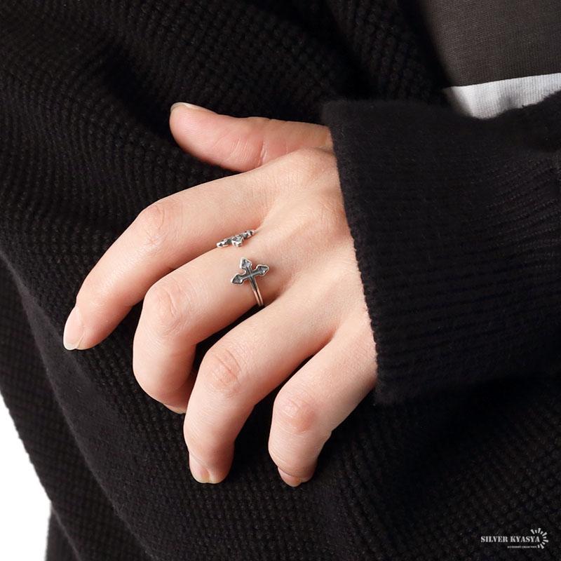 シルバー926 リング フォークリング レディース 指輪 フリーサイズ