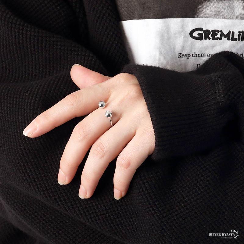 シルバー926 リング フォークリング レディース 指輪 フリーサイズ