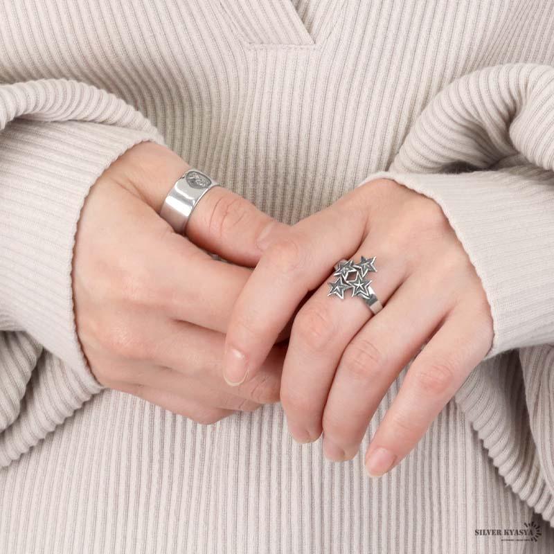 クーポンで10％OFF シルバー925 リング 星 スター レディース 指輪