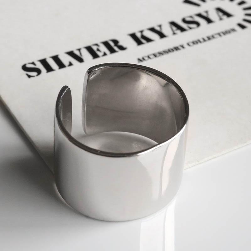 シルバー925 平打リング 幅13mm レディースリング シンプルリング
