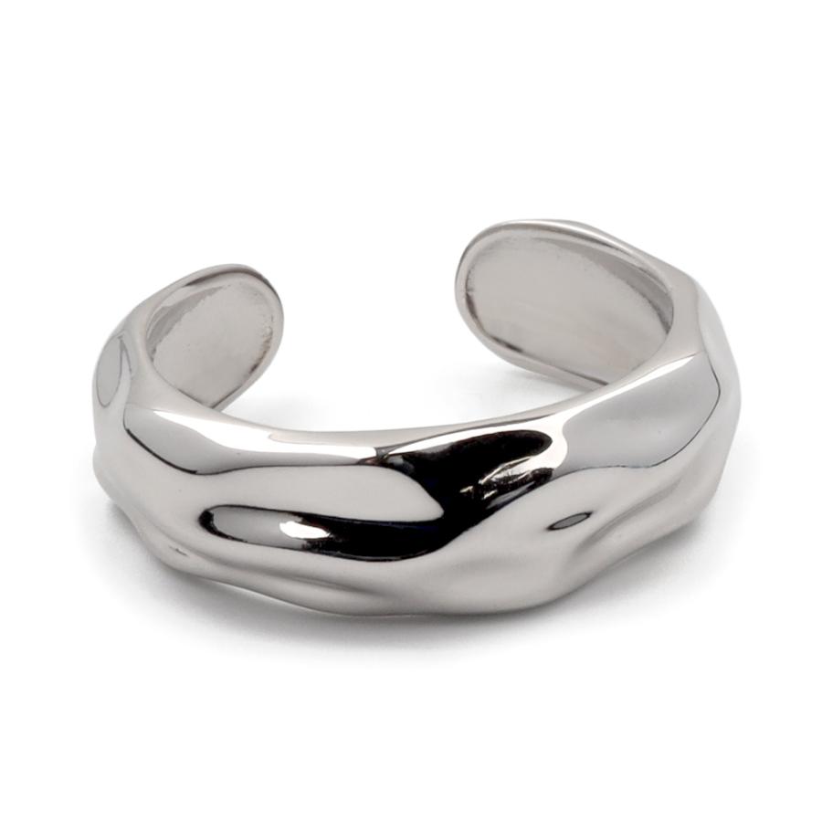 リング レディース シルバー925 フリーサイズ 槌目 シルバー 銀色 金属