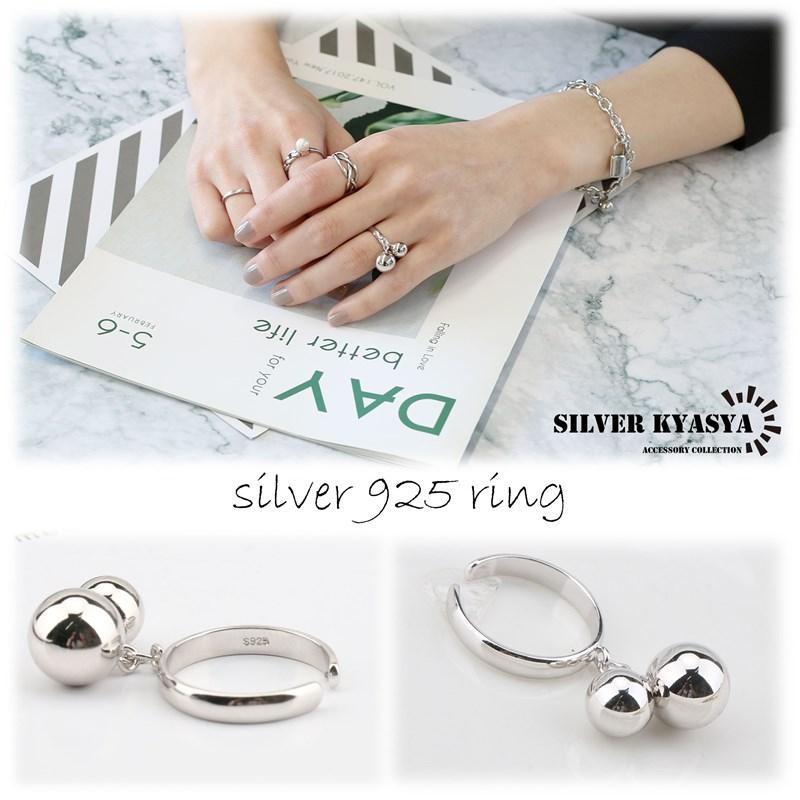 シルバー 925 リング シルバーリング ダブルボールリング925ring シルバー 925 リング シルバーリング ダブルボールリング925ring