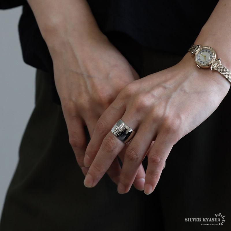 s925 ワイドリング シンプル シルバー925 極太リング 甲丸リング 18k
