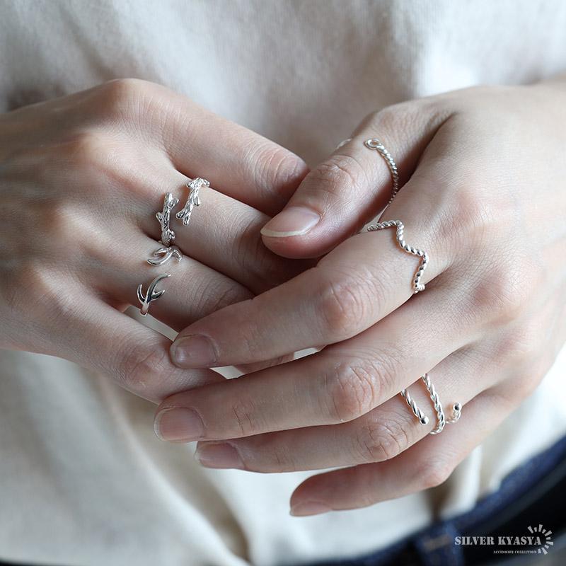 選べる可愛いシルバーリング 5タイプ シルバー925 ファランジリング