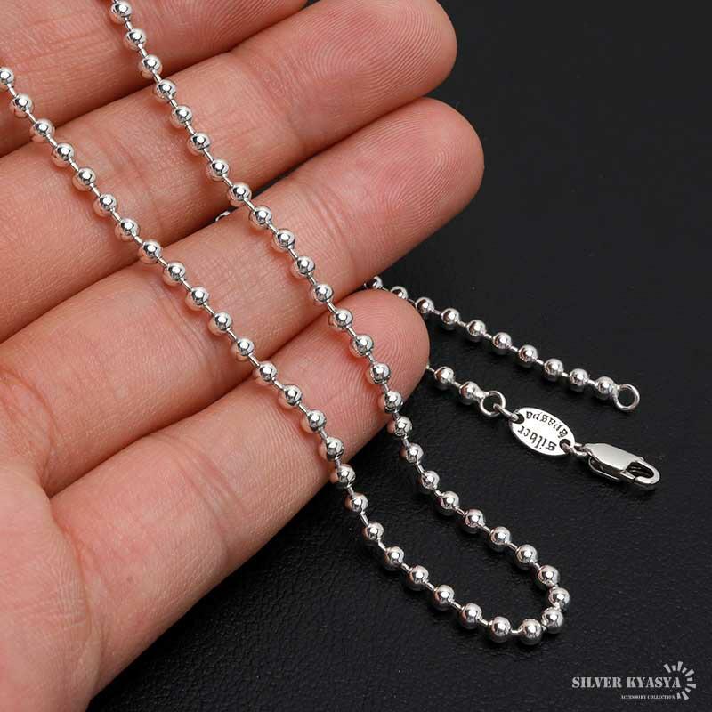シルバー925 ボールチェーン ネックレス 幅3mm 45cm ネックレス