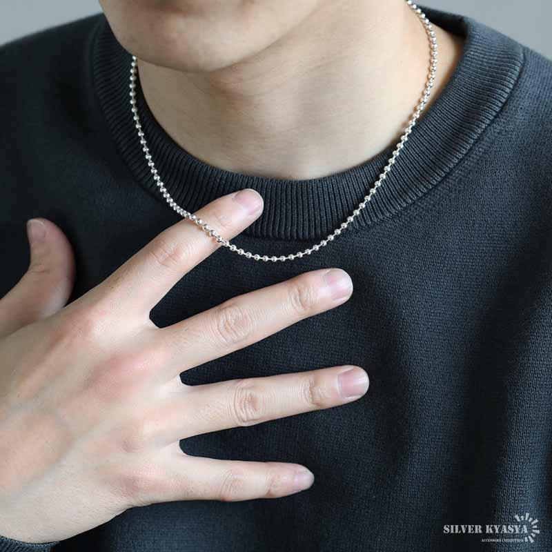 シルバー925 ボールチェーン 幅3mm ネックレスチェーン シルバー