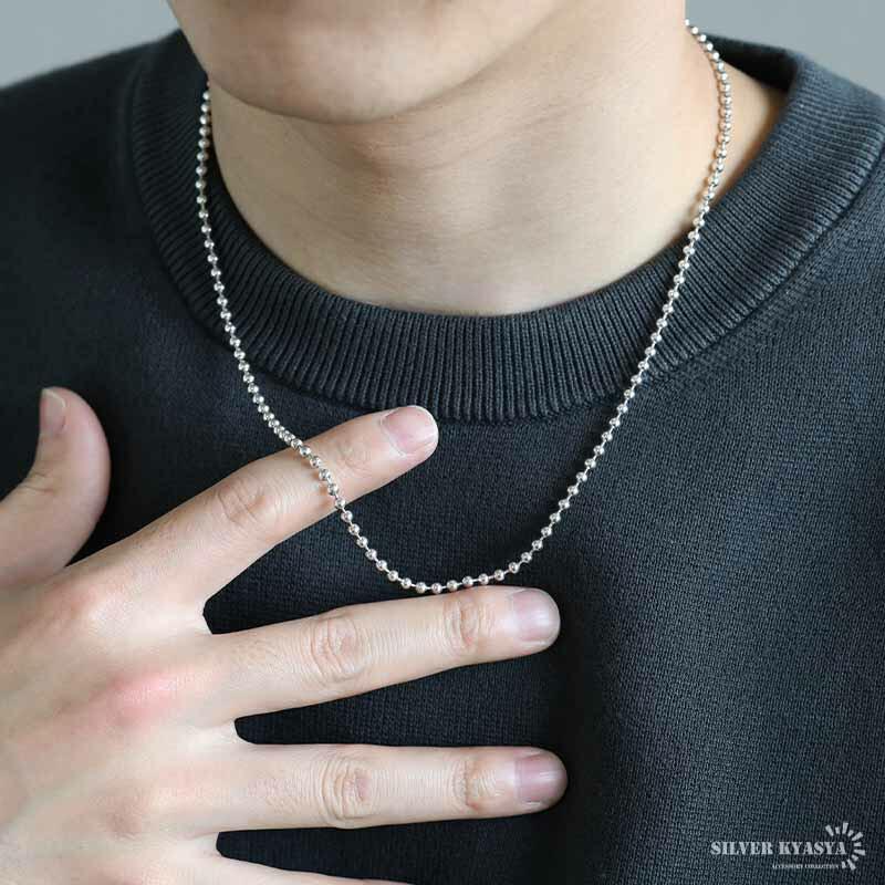 シルバー925 ボールチェーン 幅3mm ネックレスチェーン シルバー