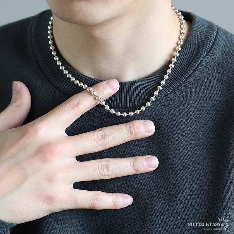 シルバー925 ボールチェーン ネックレス 幅5mm 45cm ネックレス シルバー925 ボールチェーン ネックレス 幅5mm 45cm ネックレス