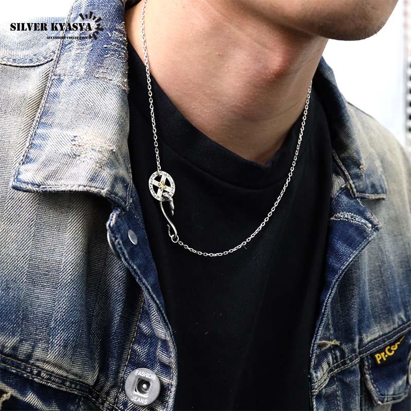 シルバー925 フェザーネックレスチェーン 太陽ホイール イーグルフック インディアンジュエリー セット 50cm 幅2mm | ブランド登録なし | 07