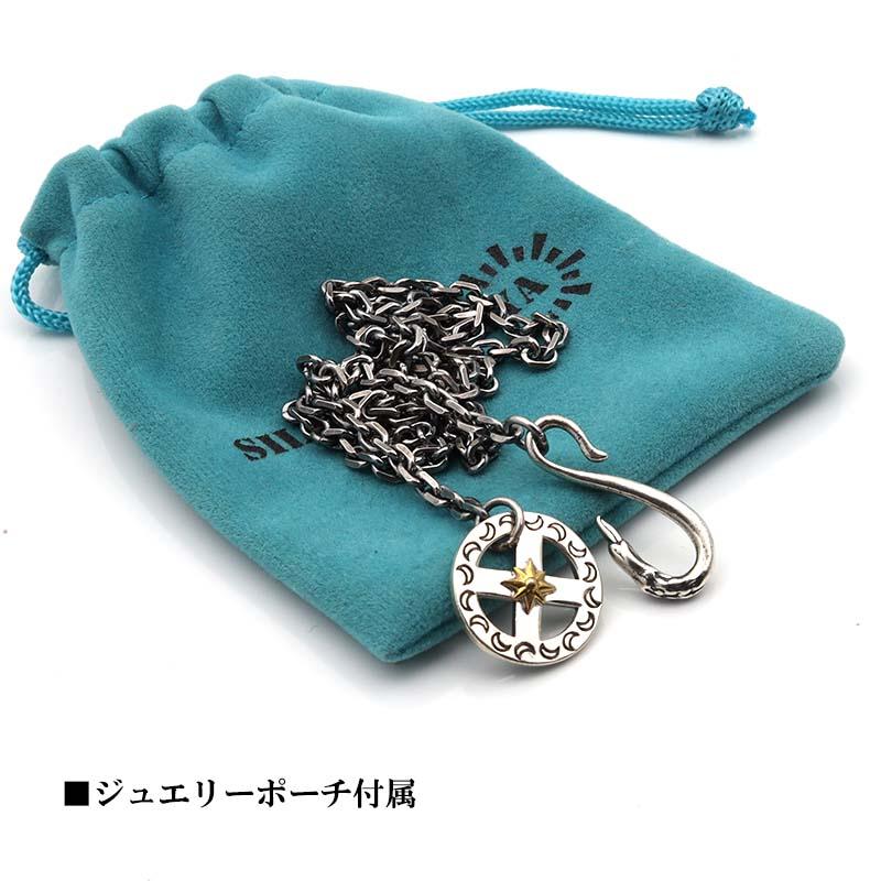 シルバー925 フェザーネックレスチェーン 太陽ホイール イーグルフック