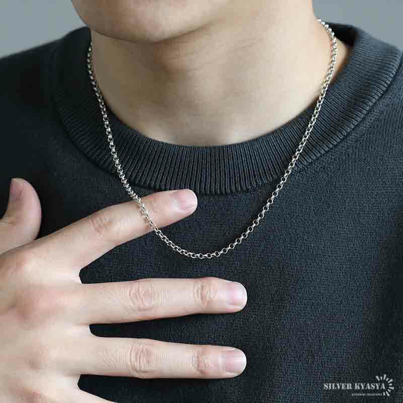複数買いで最大300円OFFクーポン／シルバー925 ロールチェーン