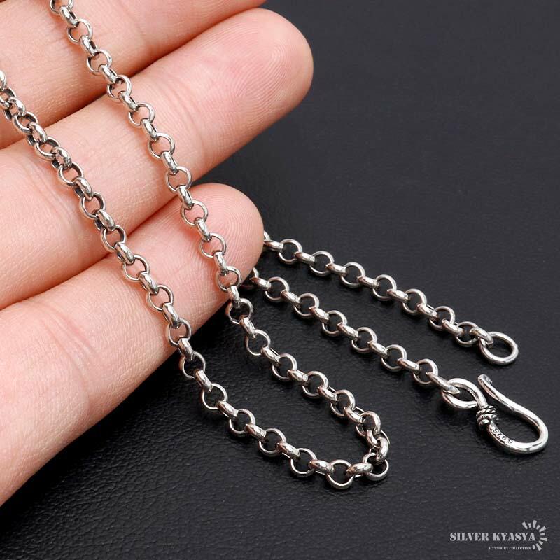 ●【SILVER925】 ロロ(ロール)チェーン ネックレス3.8mm 45cm 期間限定25％OFFクーポン／シルバー925 ロールチェーン ネックレス 幅