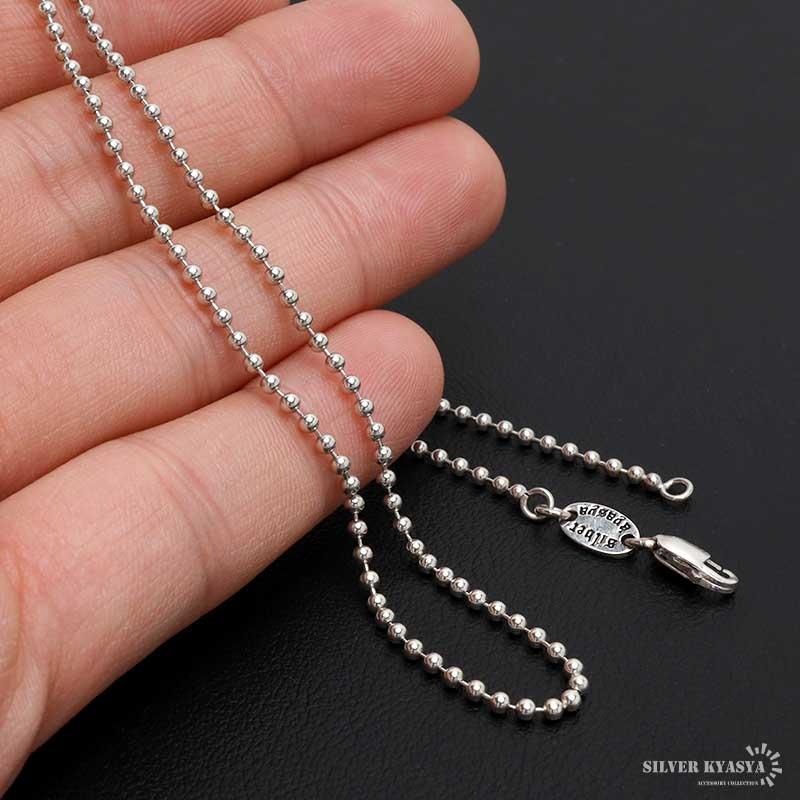 シルバー925 ボールチェーン ネックレス 幅2mm 50cm ネックレス