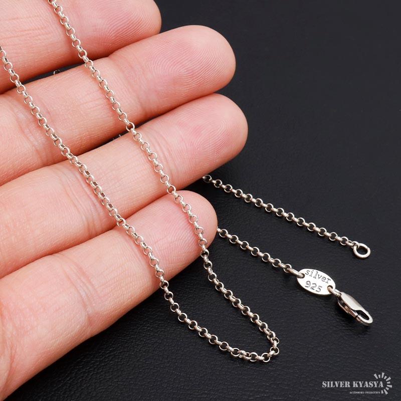 シルバー925 ロールチェーン ネックレス 幅2mm 40cm ネックレス シルバー925 ロールチェーン ネックレス 幅2mm 40cm ネックレス