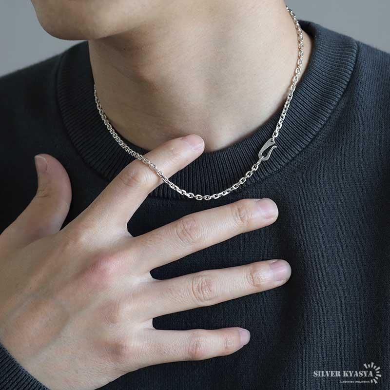 複数買いで最大300円OFFクーポン／シルバー925 あずきチェーン