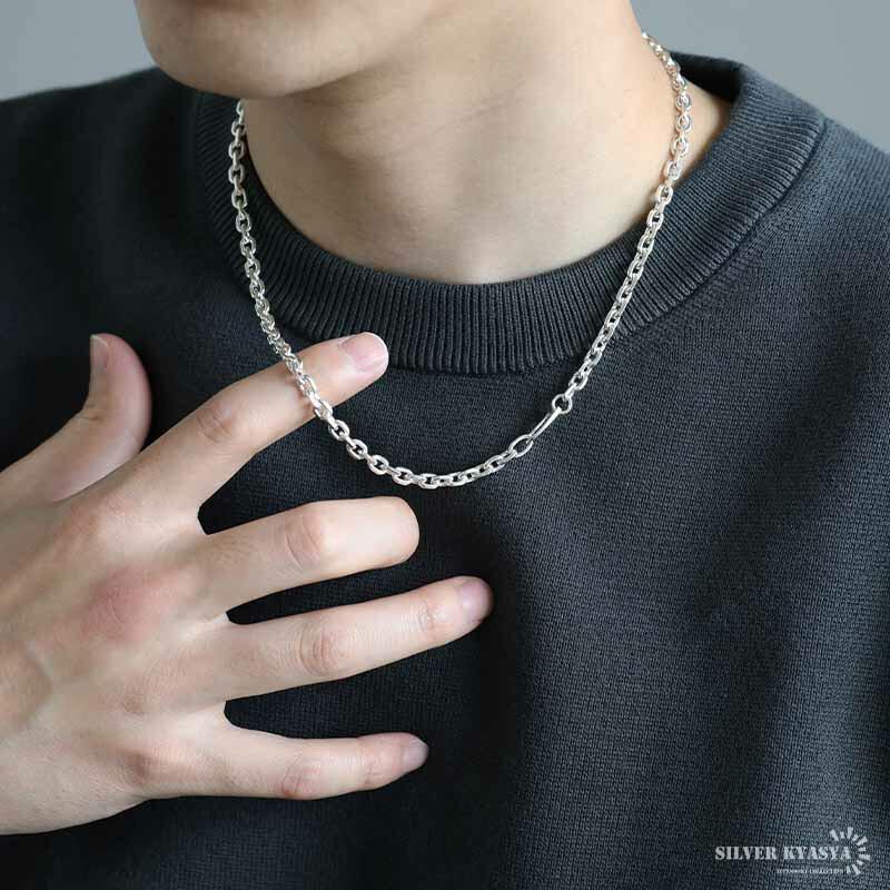 複数買いで最大300円OFFクーポン／シルバー925 あずきチェーン