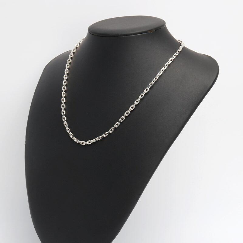 シルバー925 あずきチェーン ネックレス 幅4mm 60cm 4面カット