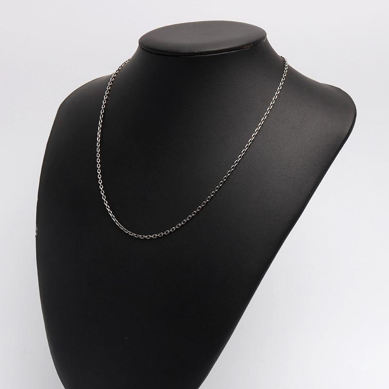 シルバー925 燻し仕上げ あずきチェーン ネックレス 幅2mm 40cm 4面