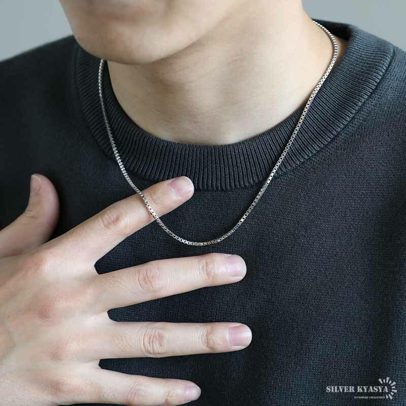 シルバー925 ベネチアンチェーン ネックレスチェーン 細身 ボックス