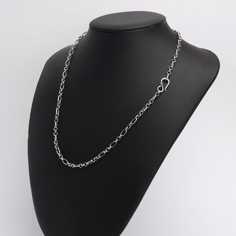シルバー925 ロールチェーン ネックレス 幅4mm 45cm フィガロチェーン