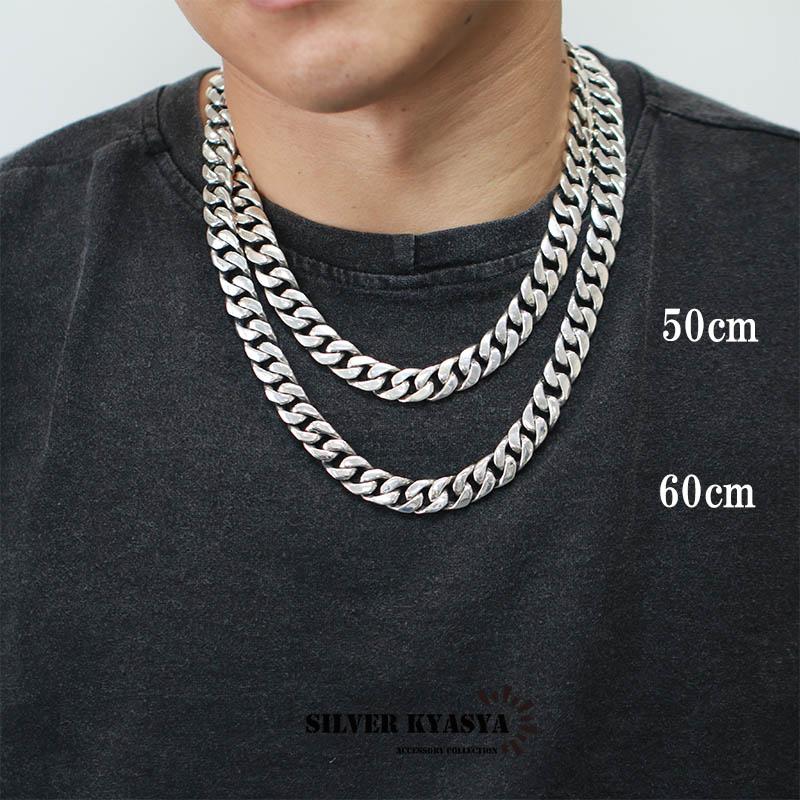 重厚 シルバー925 喜平ネックレス シルバー喜平チェーン 太め 幅12mm
