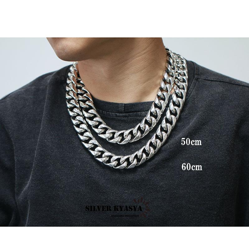 希少 超重厚 シルバー925 喜平ネックレス 極太 mm Silver925 マイアミキューバンチェーン ネックレス 50cm Cs047 50cm Silver Kyasya 通販 Yahoo ショッピング
