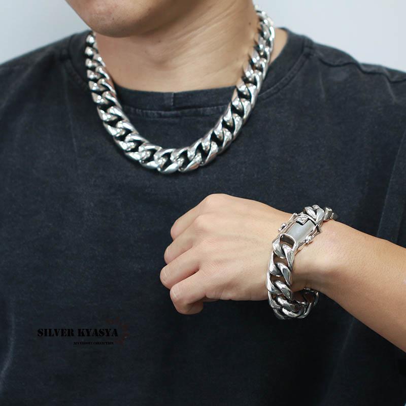 2022新作モデル シルバー 50cm キューバンチェーン マイアミリンク