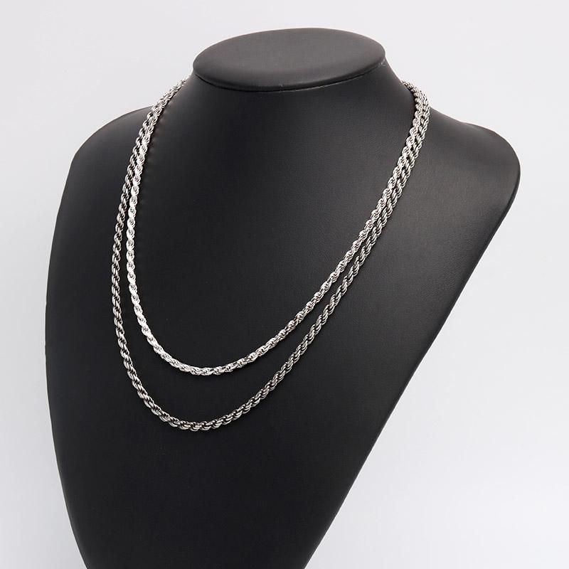 シルバー925 ロープチェーン 幅4mm 50cm 燻し加工 silver 2カラー