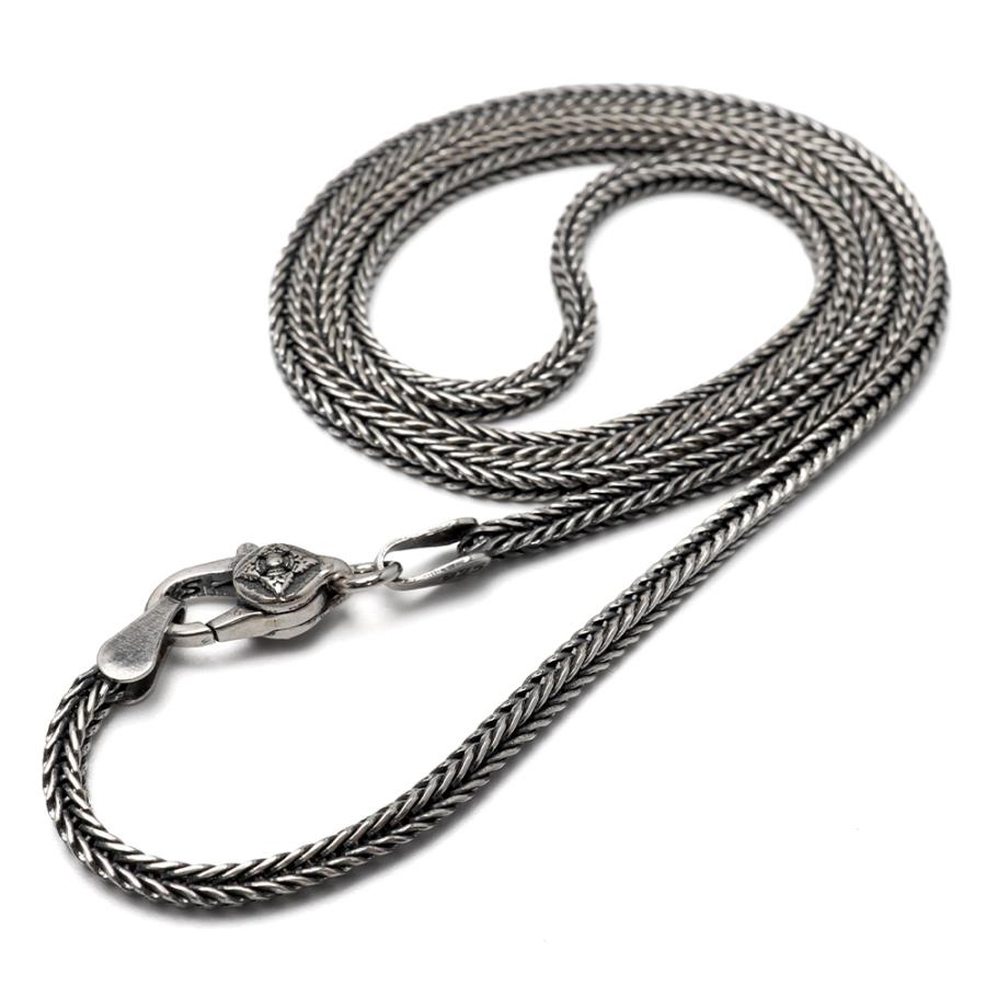 シルバー925 フォックステールチェーン ネックレス 幅2mm 60cm シルバー925 フォックステールチェーン ネックレス 幅2mm 60cm