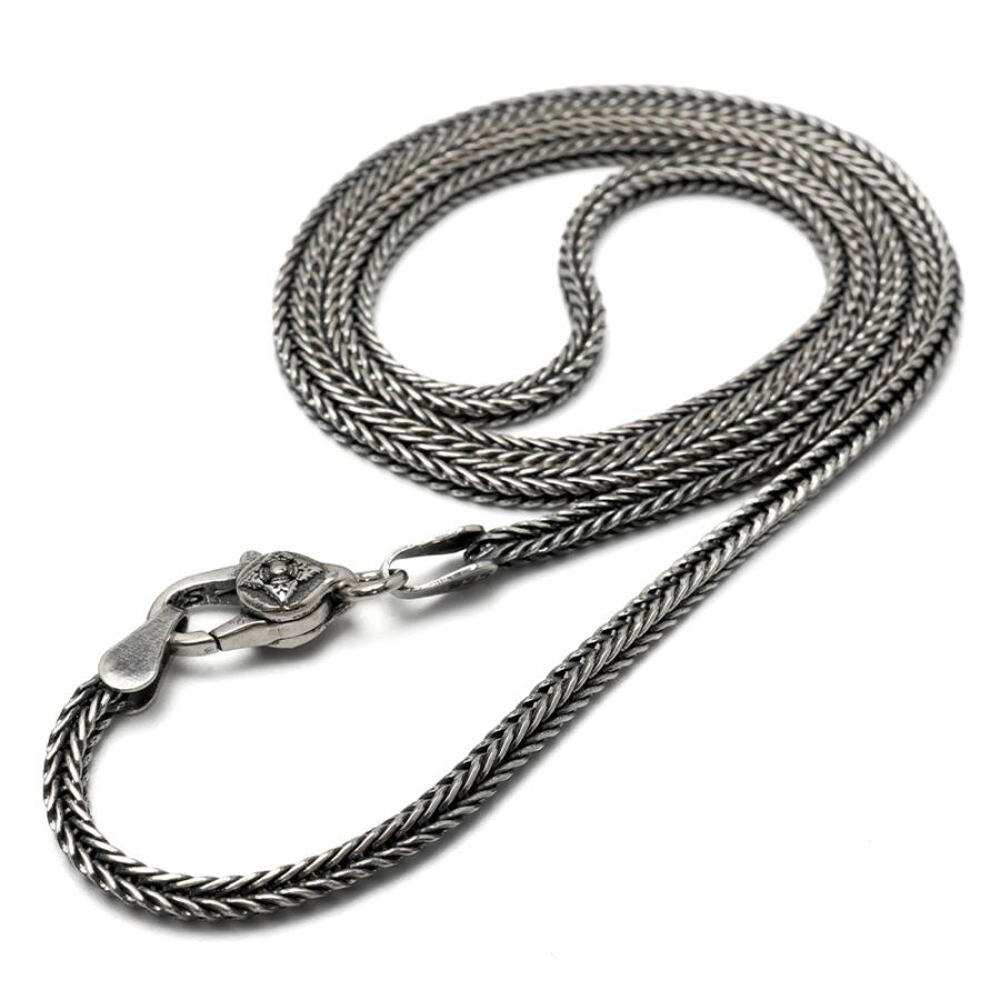 90年代 フォックステールチェーン 刻印925 シルバーアクセサリー シルバー925 フォックステールチェーン ネックレス 幅2mm 60cm