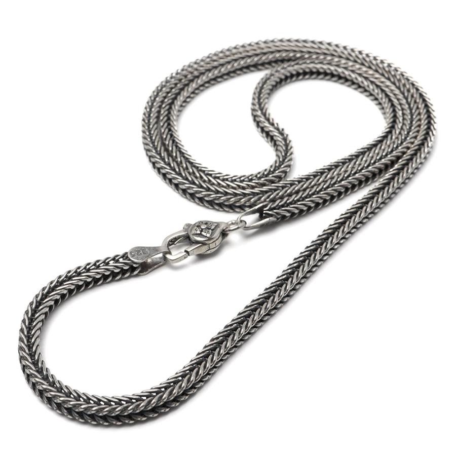 シルバー925 フォックステールチェーン ネックレス 幅3mm 50cm シルバー925 フォックステールチェーン ネックレス 幅3mm 50cm