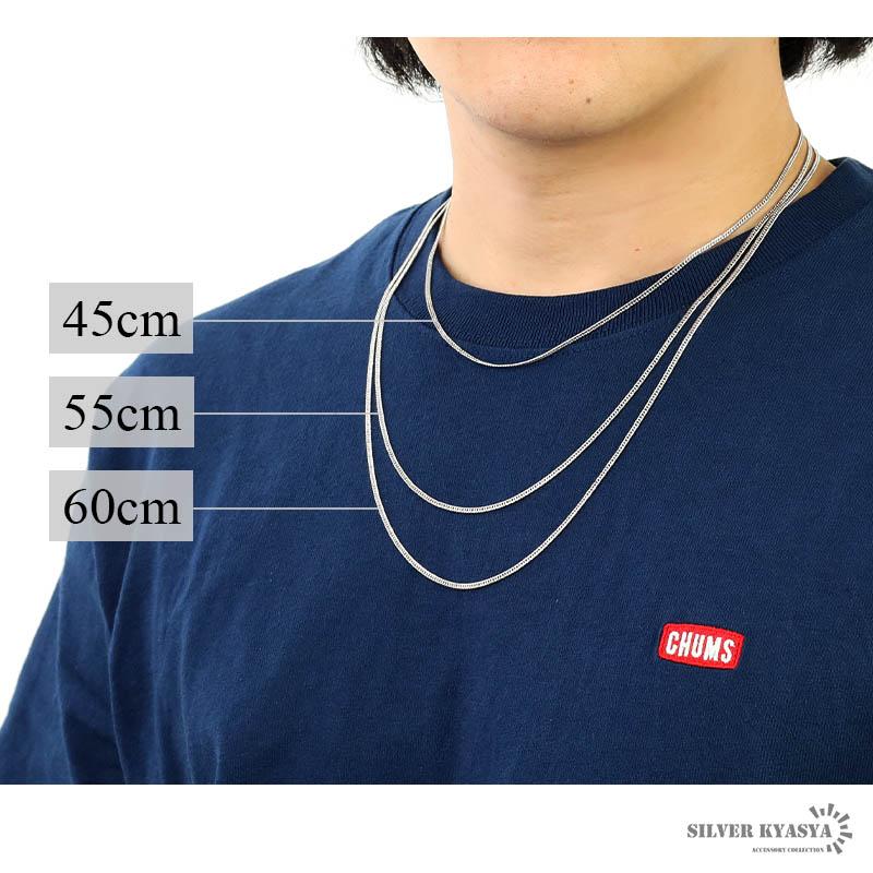 シルバー925 ダブル喜平チェーン ネックレス 幅2mm 55cm 喜平