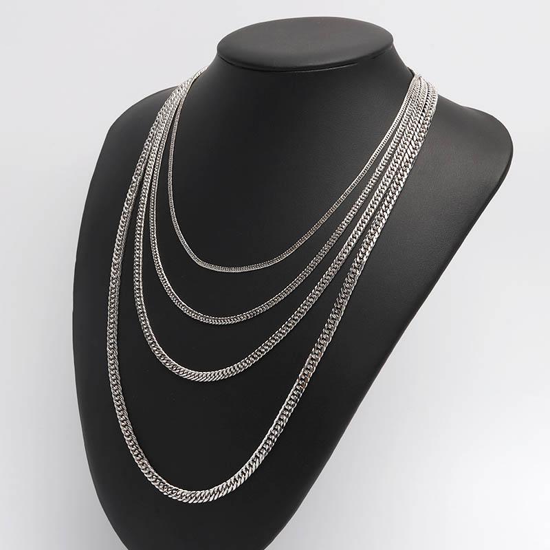 シルバー925 ダブル喜平チェーン ネックレス 幅4mm 60cm 喜平