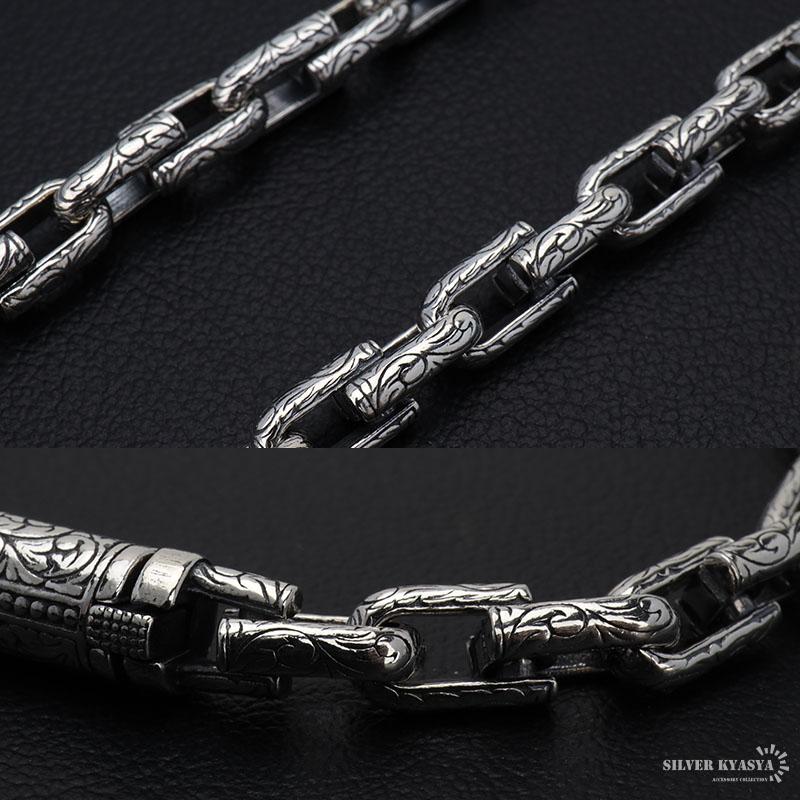 ＼2個で10％OFF 3個で20％OFFクーポン／シルバー925 唐草ネックレス アラベスク チェーンネックレス メンズ アンカーチェーン 金属アレルギー対応 爆買の画像