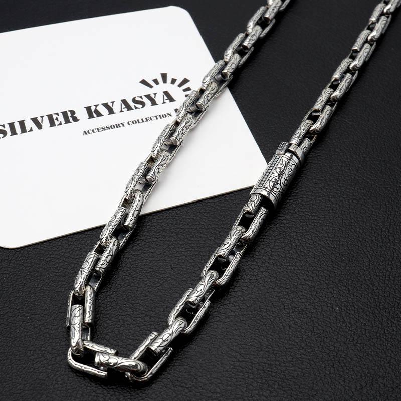 ＼2個で10％OFF 3個で20％OFFクーポン／シルバー925 唐草ネックレス アラベスク チェーンネックレス メンズ アンカーチェーン 金属アレルギー対応 爆買の画像