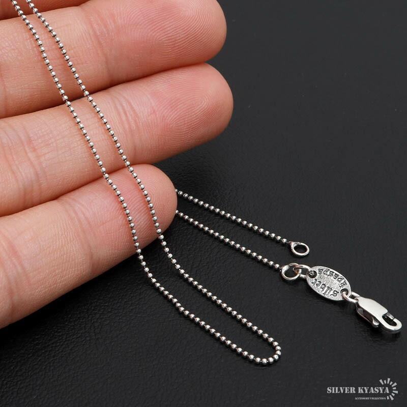 シルバー925 ボールチェーン 幅1mm ネックレスチェーン 極細 シルバー