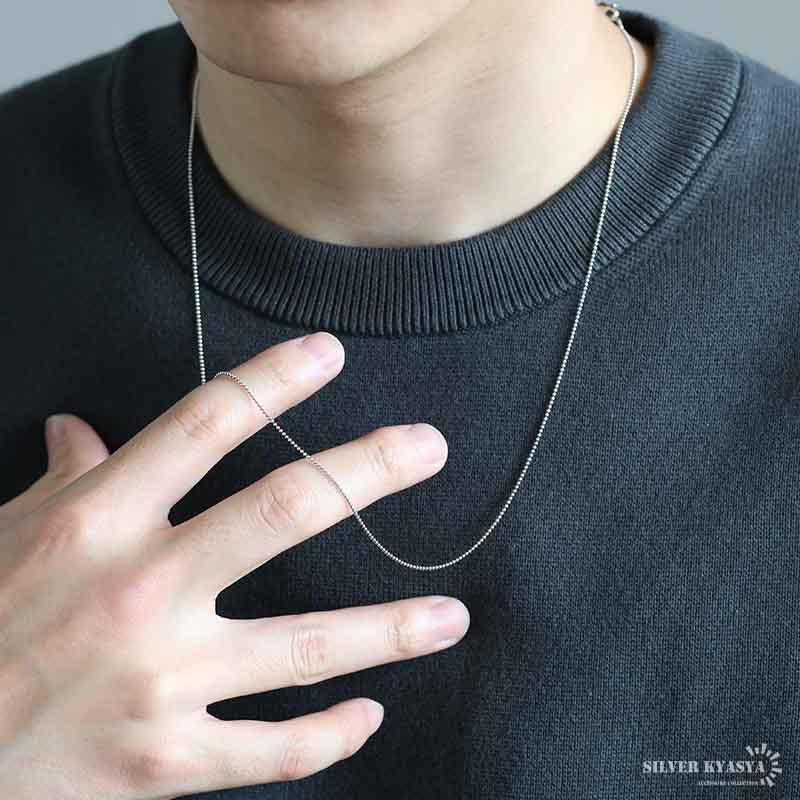 複数買いで最大300円OFFクーポン／シルバー925 ボールチェーン