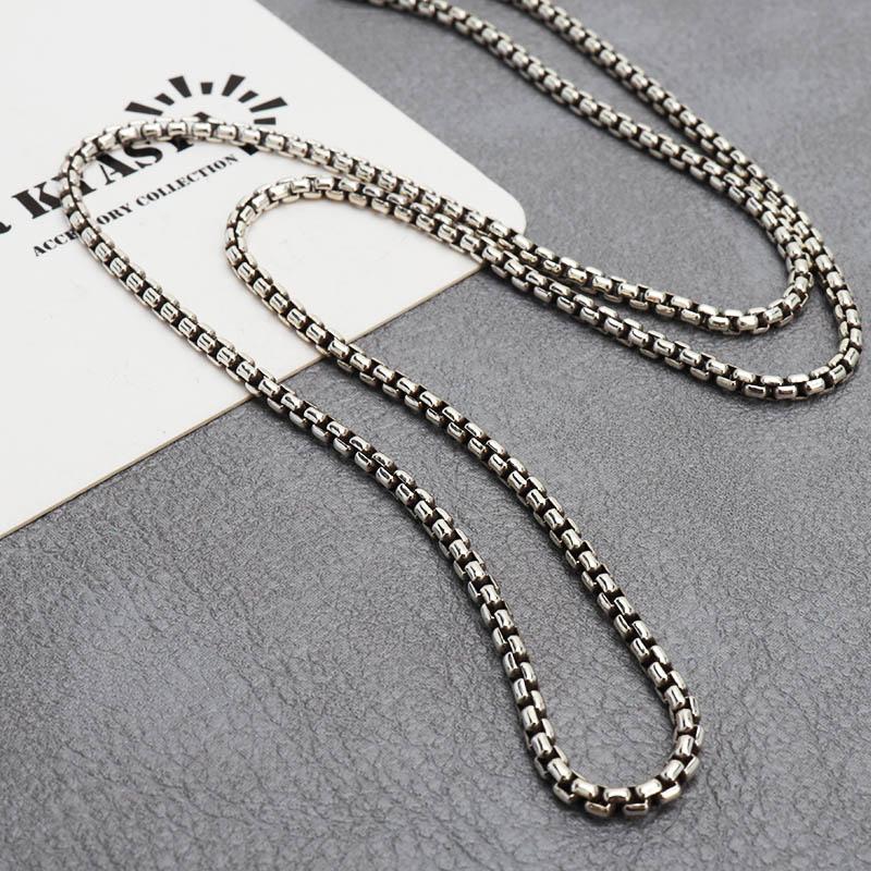 シルバー925 ボックスチェーン ネックレス 幅2mm 45cm ベネチアン 細身